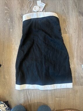 Nwt Abercrombie & Fitch Black mini dress with White Trim and shorts underneath